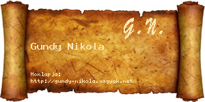 Gundy Nikola névjegykártya