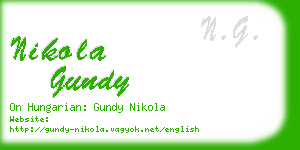 nikola gundy business card